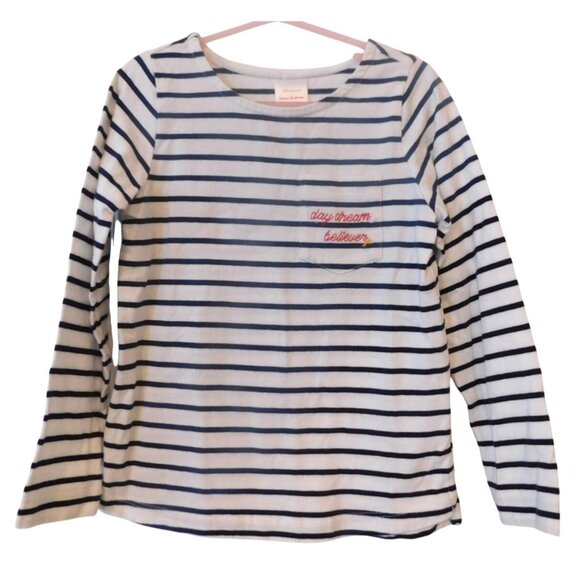 Hanna Andersson Girls Size 6 7 120 cm Striped Shirt Day Dream Believer Cotton - Picture 1 of 4